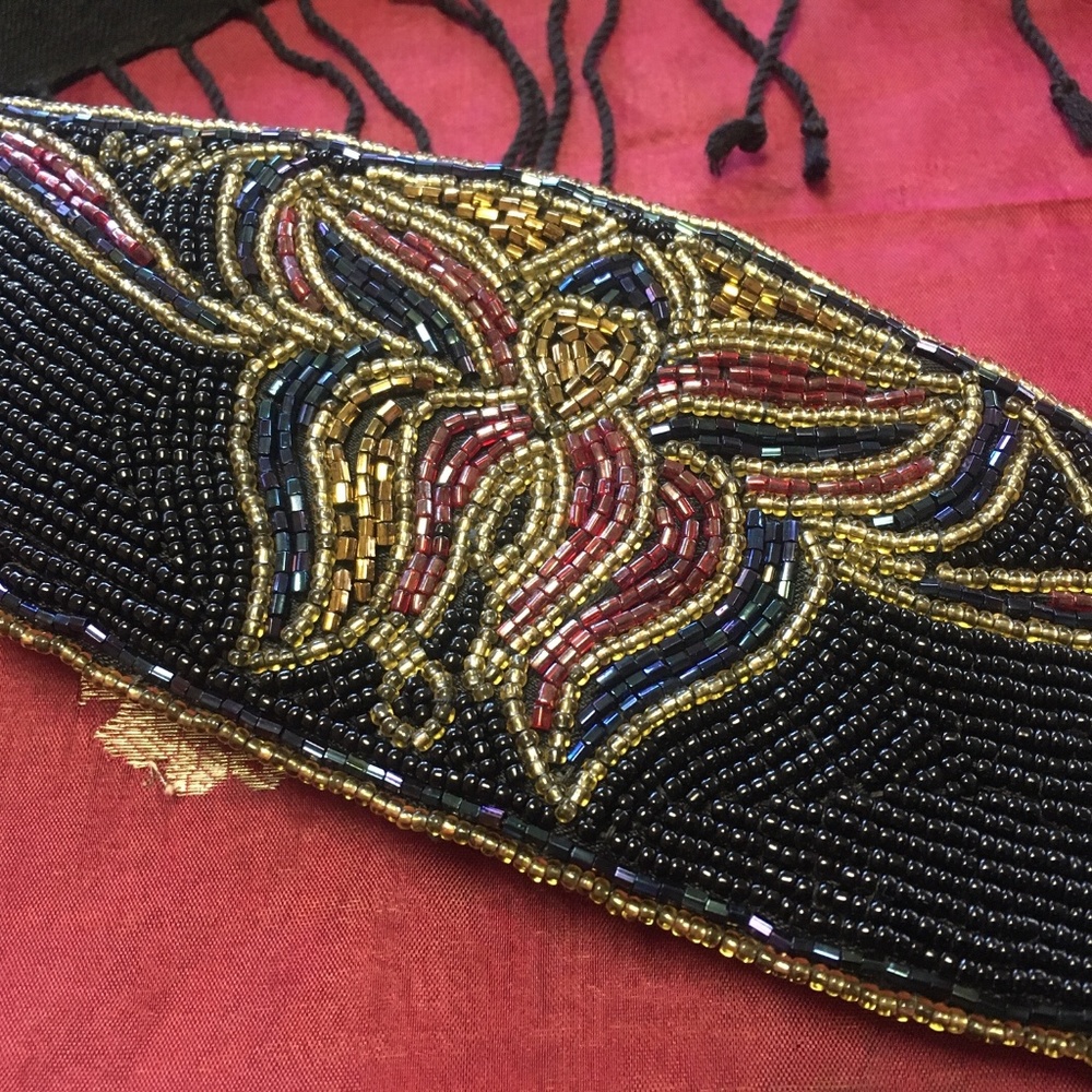 La Regale Vintage Beaded Belt, Size Medium